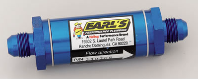 Earls -6 AN Inline Fuel Filter Stainless Steel Mesh